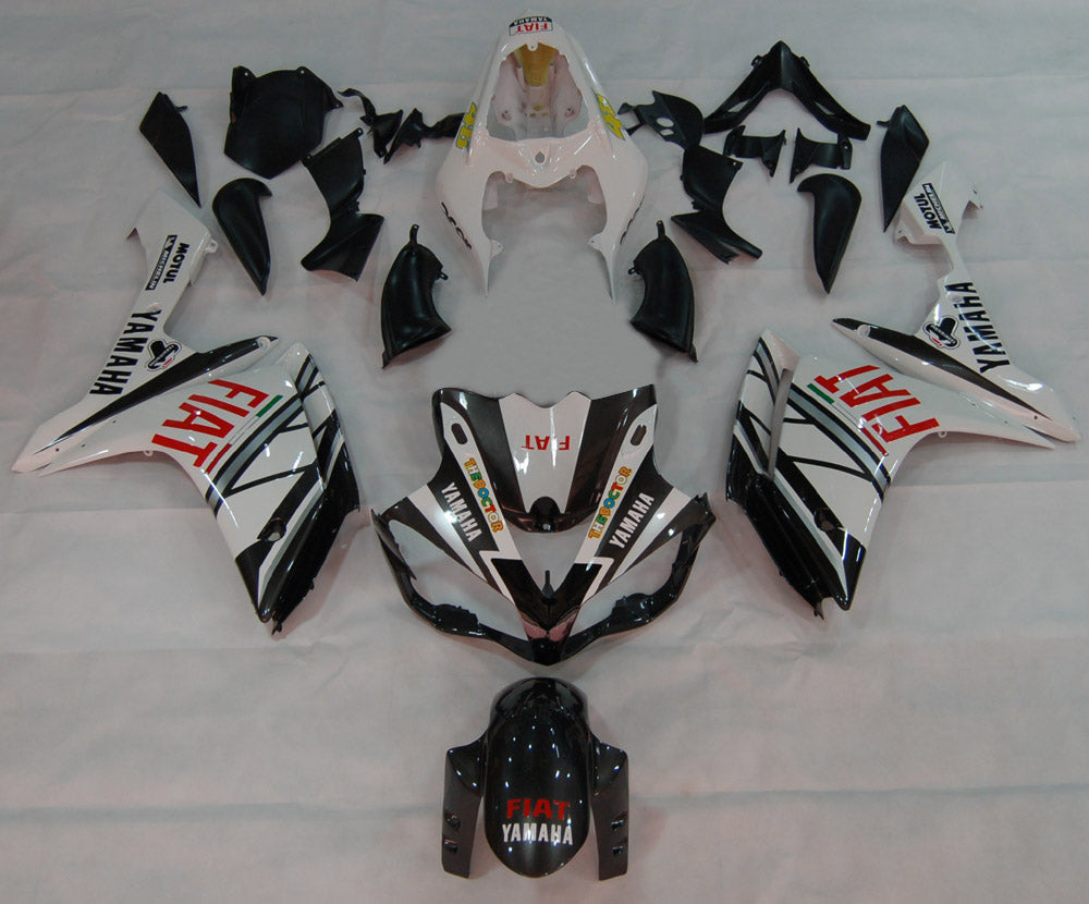 Amotopart Carenados 2007-2008 Yamaha YZF-R1 Negro Blanco FIAT R1 Genérico