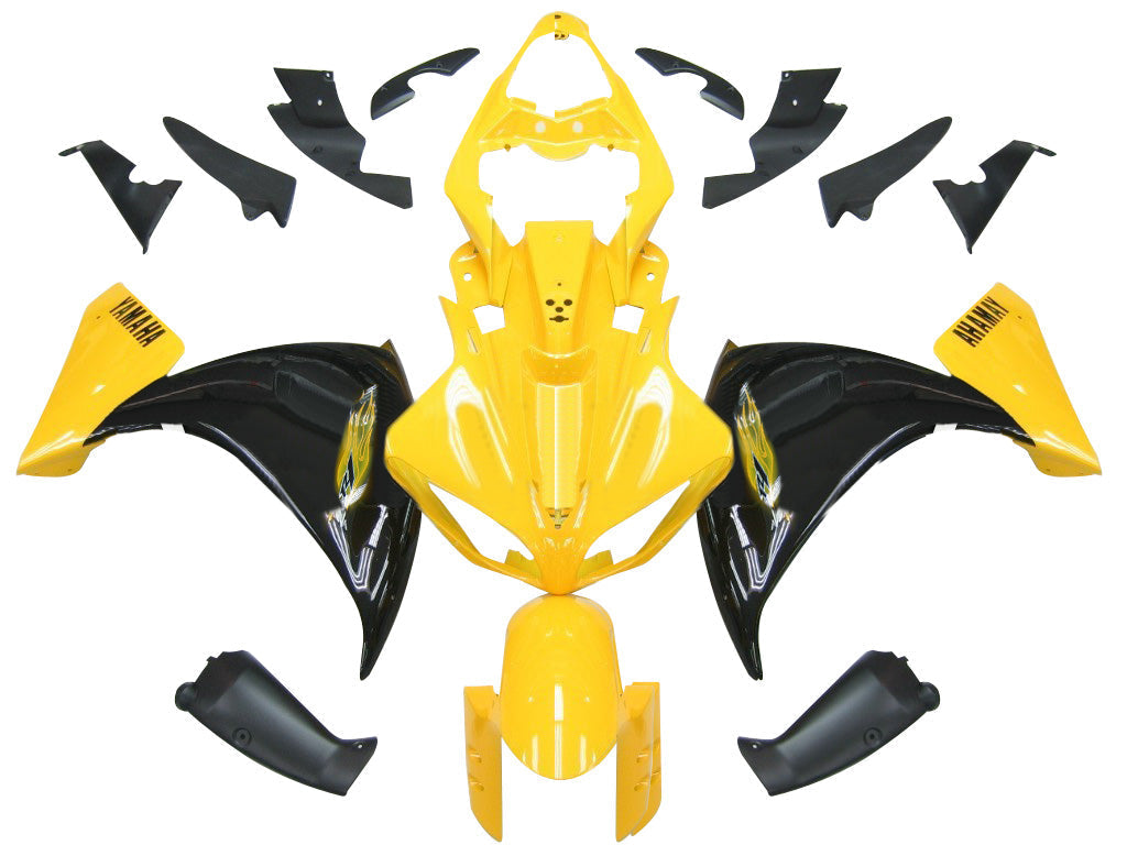 Amotopart Carenados 2009-2011 Yamaha YZF-R1 Amarillo Negro R1 Genérico