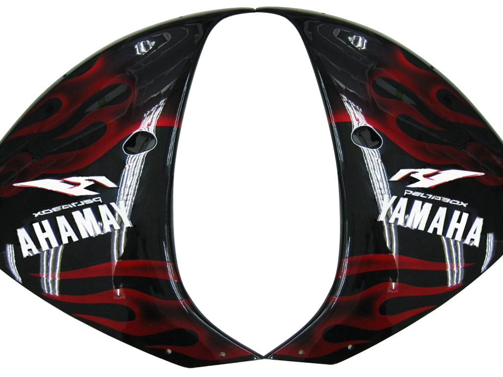 Carénages Amotopart 2009-2011 Yamaha YZF-R1 Black &amp; Red Flame Generic