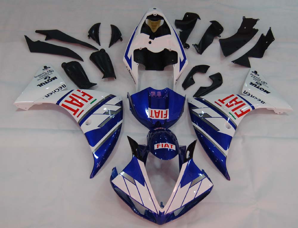 Carenados Amotopart 2009-2011 Yamaha YZF-R1 Blanco Azul FIAT R1 Genérico