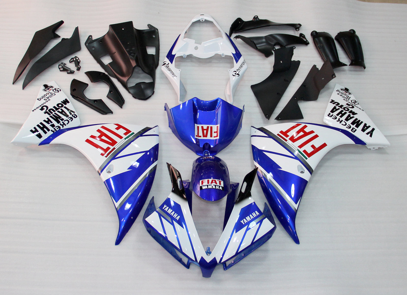 Amotopart Carenados Plasticos 2012-2014 Yamaha YZF R1 Azul Blanco FIAT Genérico