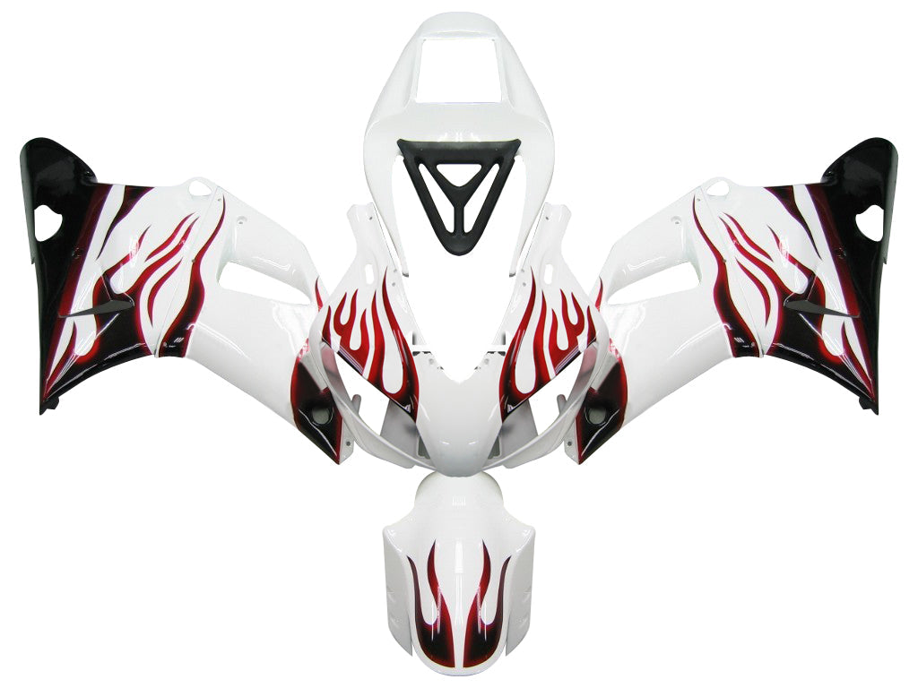 Carénages Amotopart 1998-1999 Yamaha YZF-R1 White &amp; Red Flame R1 Generic