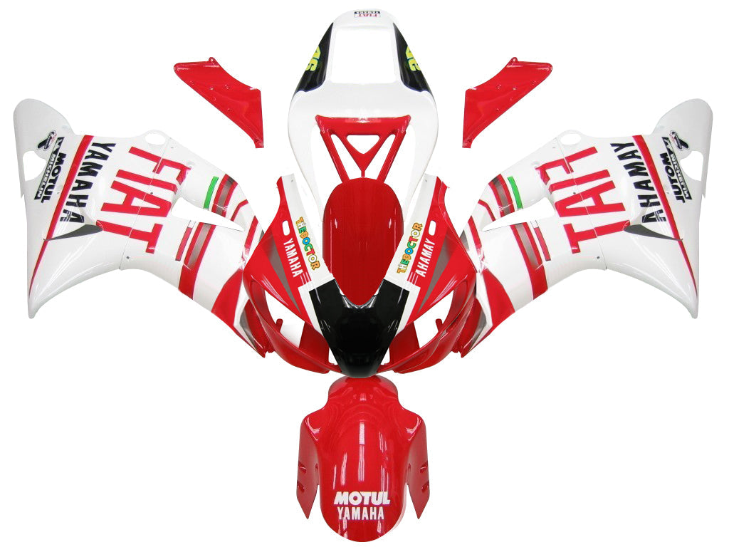 Amotopart Carene 1998-1999 Yamaha YZF-R1 Rosso Bianco No.46 FIAT R1 Generico