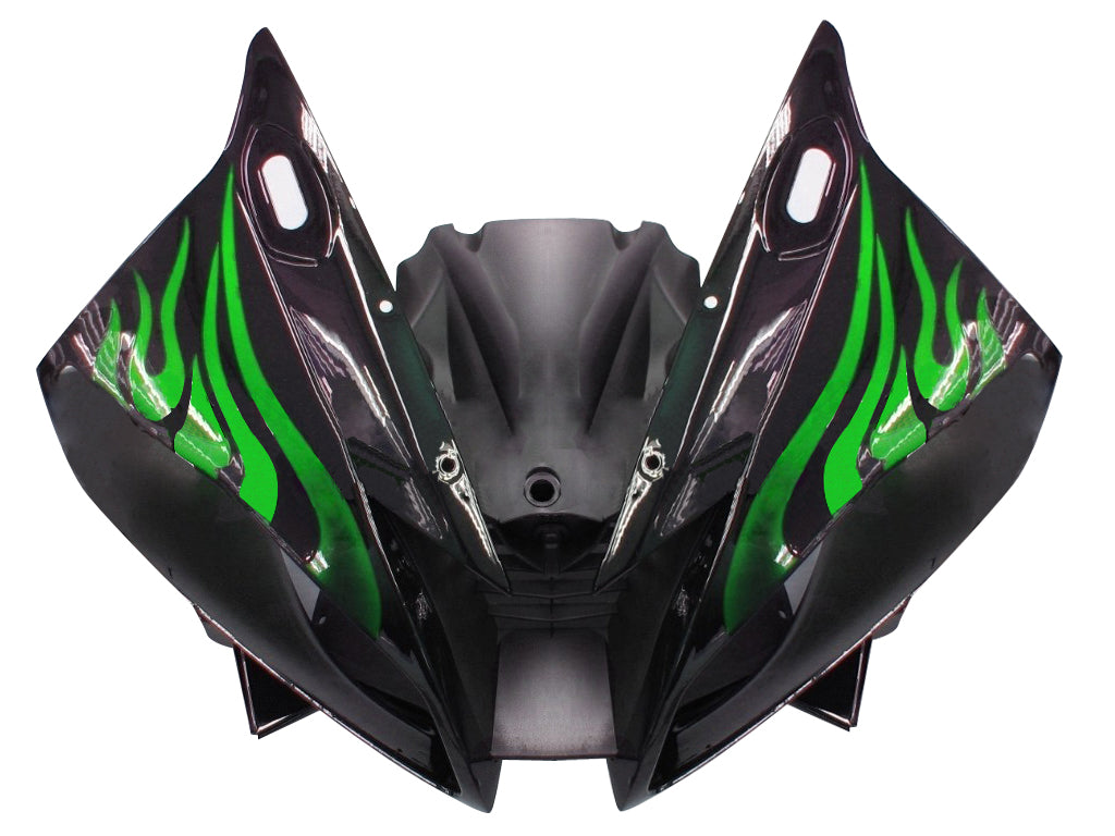 Carene Amotopart 2006-2007 Yamaha YZF-R6 Black &amp; Green Flame R6 Generico