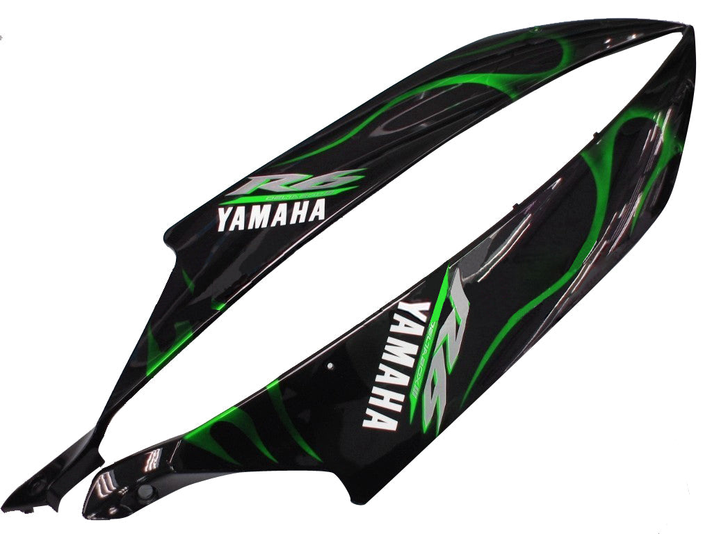 Amotopart Carenados 2006-2007 Yamaha YZF-R6 Black &amp; Green Flame R6 Generic