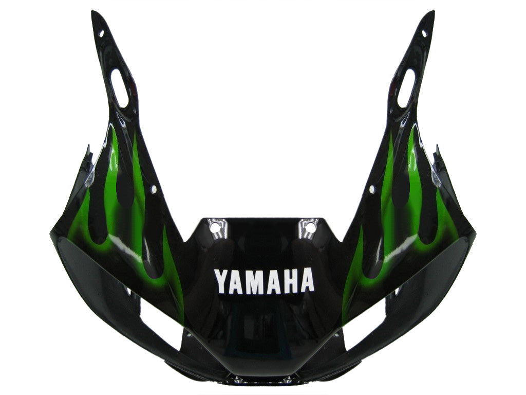 Carénages Amotopart 1998-2002 Yamaha YZF-R6 Black &amp; Green Flame R6 Generic