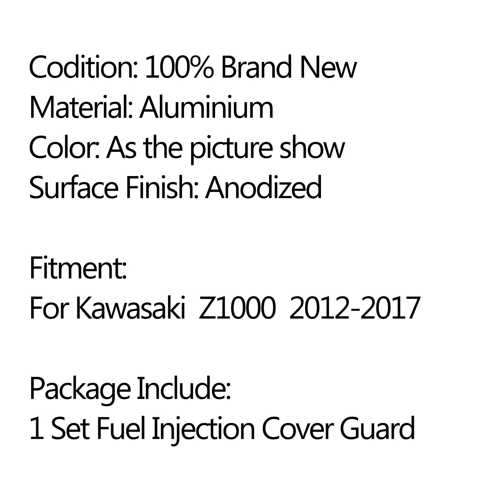 Protecteur de couvercle d'injecteur d'injection de carburant pour Kawasaki Z1000 2012-2017 générique
