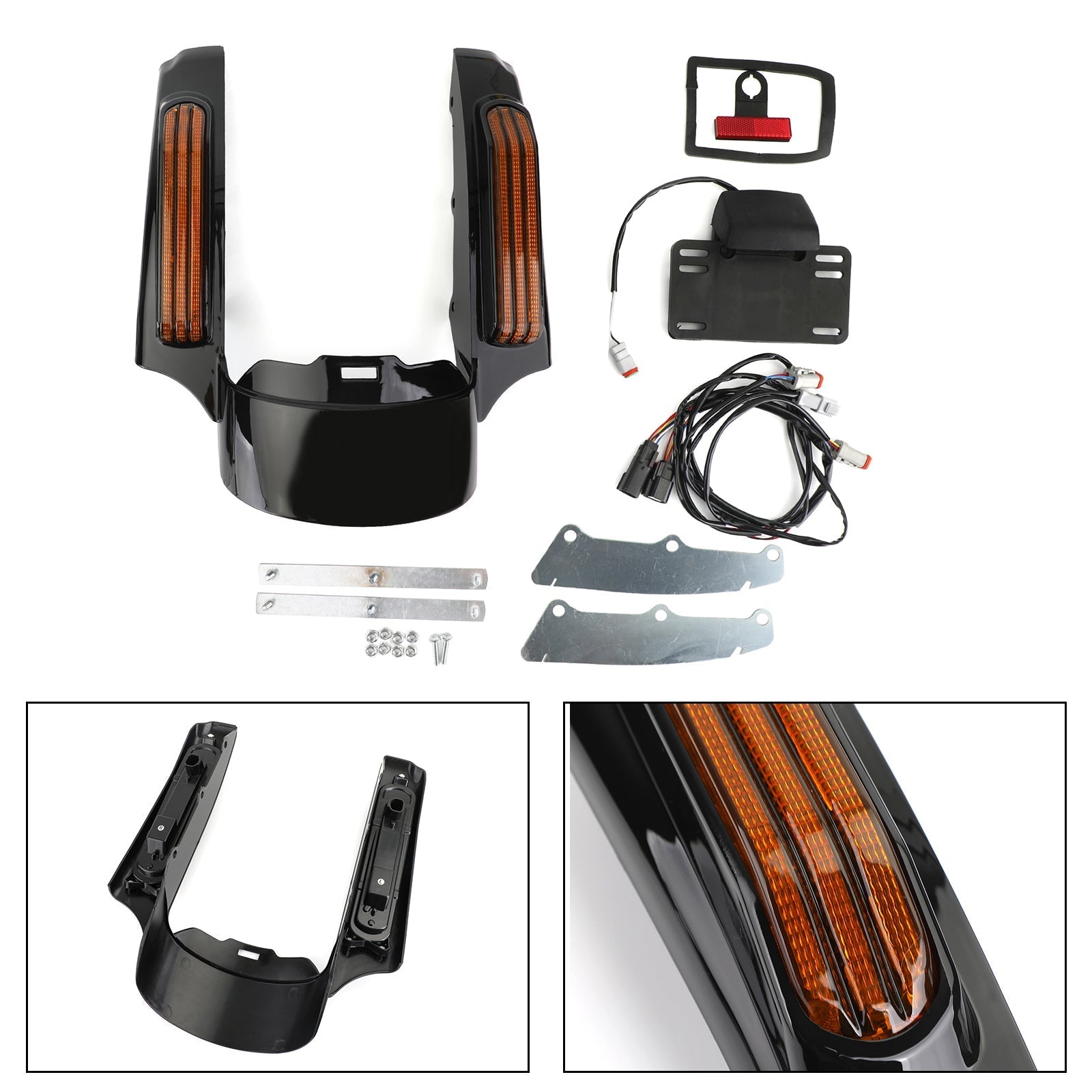 Lumière LED de garde-boue arrière pour Touring Road King FLHR Street Glide FLHX Generic