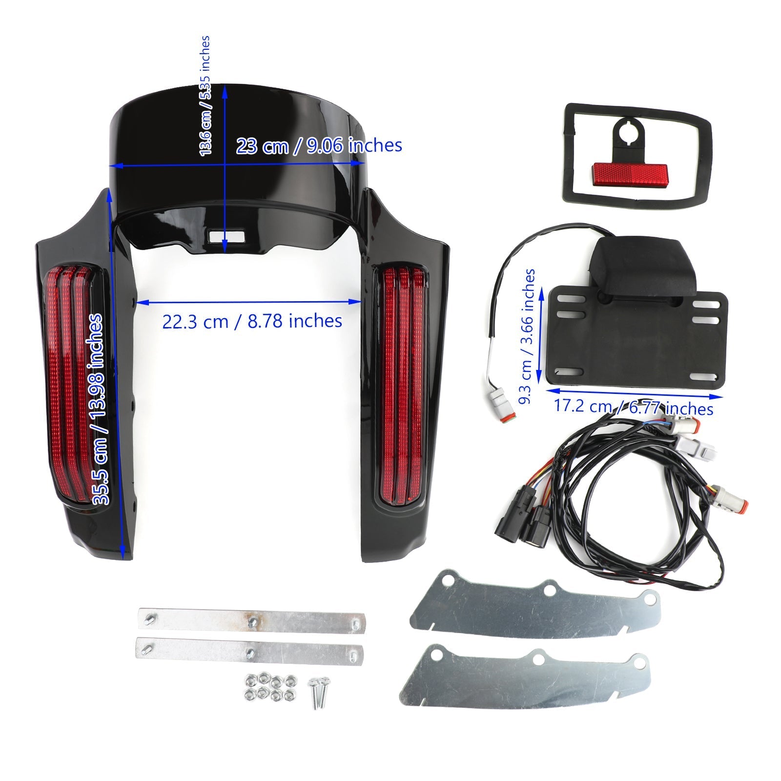 Luz LED para guardabarros trasero para Touring Road King FLHR Street Glide FLHX Genérico