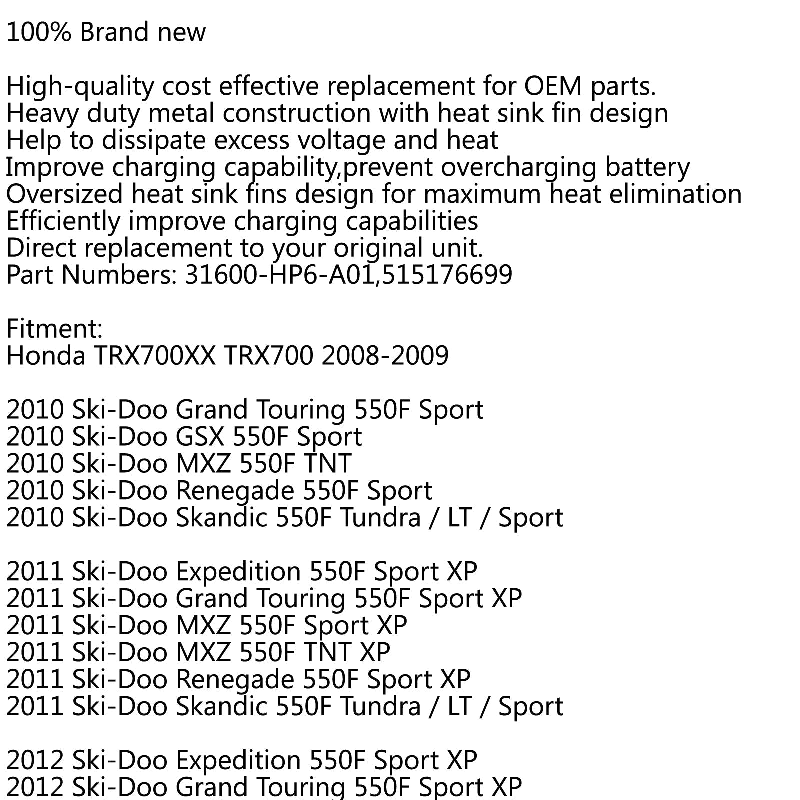 Regulator/prostownik Electrosport Industries dla Honda TRX700XX TRX700 2008-2009 Generic