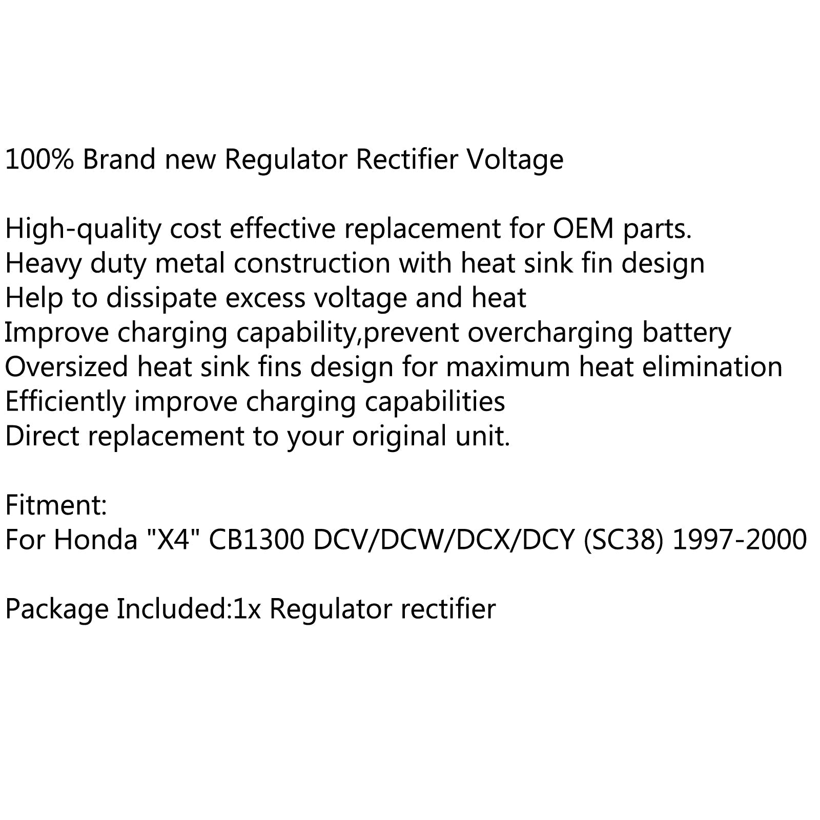 Rectificador regulador de voltaje apto para Honda X4 CB1300 SC38 1997-2003 genérico 31600-MAZ-003