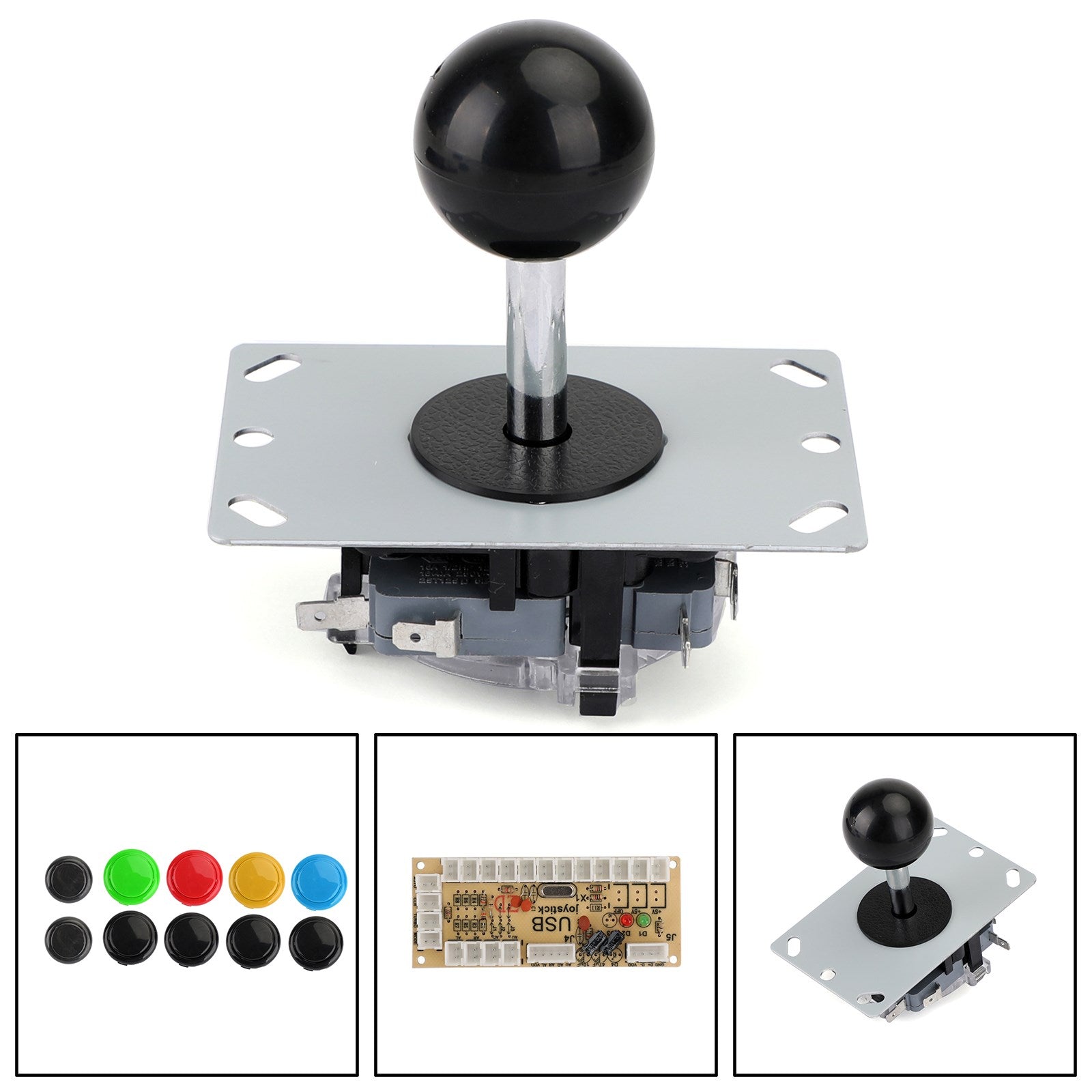 Botones + Joystick + codificador USB juego Arcade DIY 3 en 1 Kits 0 retardo apto para MAME PC