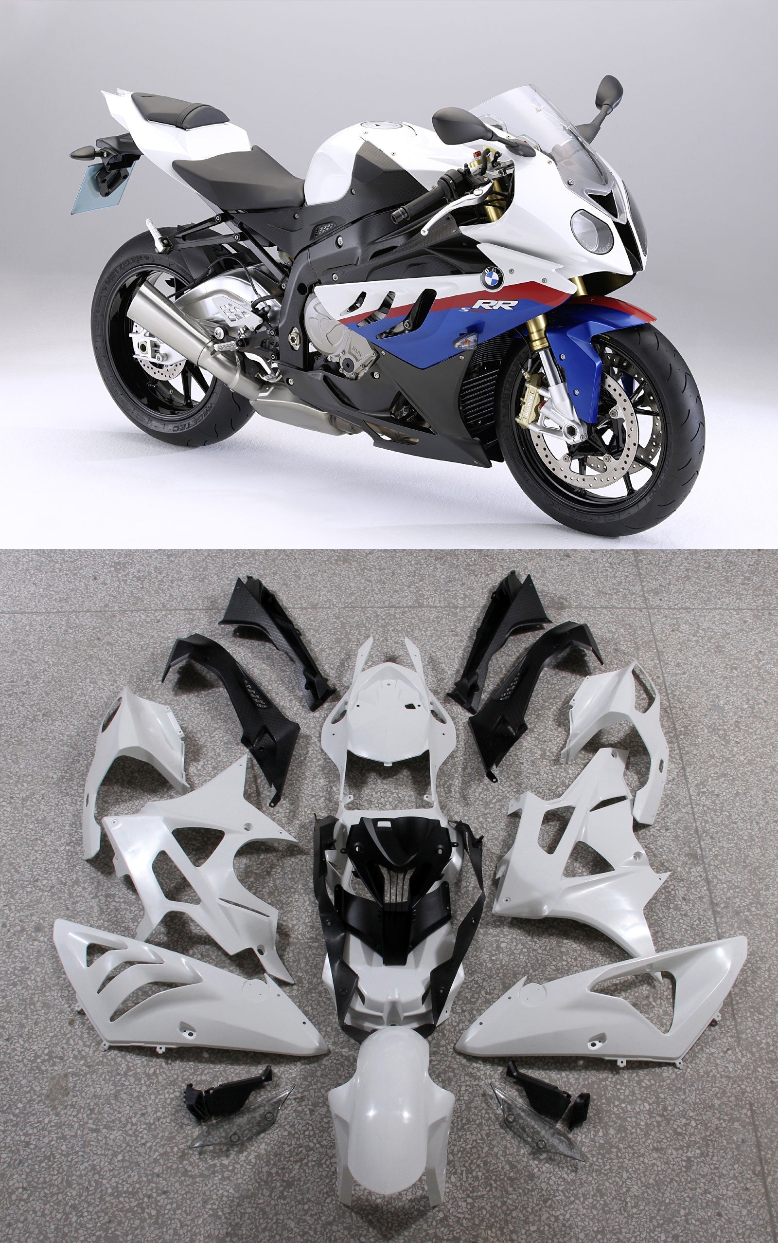 Amotopart Carenados para BMW S1000RR 2009-2014 Rojo Blanco Azul SRR Genérico