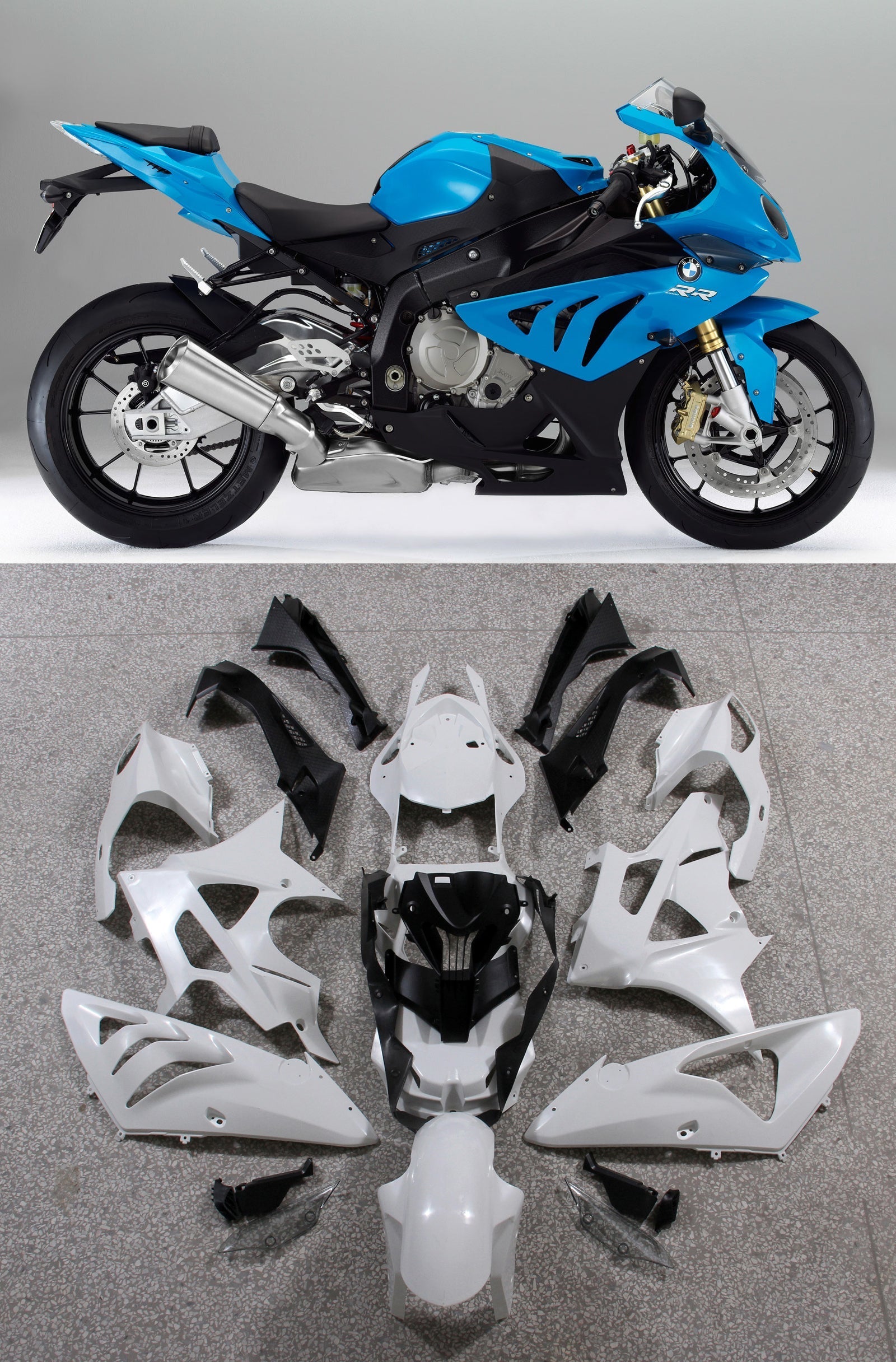 Amotopart Carenados para 2009-2014 BMW S1000RR Azul SRR Genérico