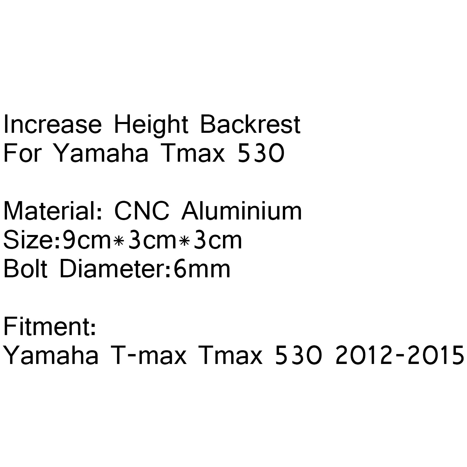 CNC aluminium augmenter ajuster la hauteur du dossier pour Yamaha T-max Tmax 530 2012-2015 générique