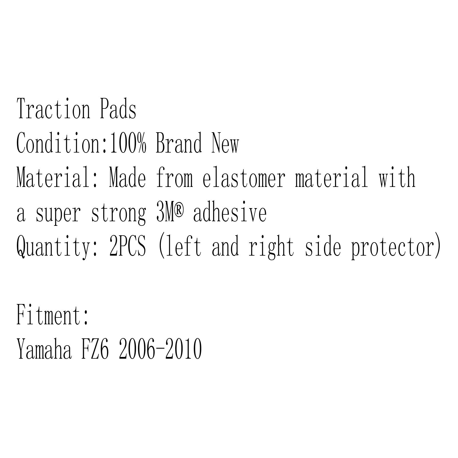 Protège-genoux à gaz latéral Tank Traction Pad 3M pour Yamaha FZ6 2006-2010 générique