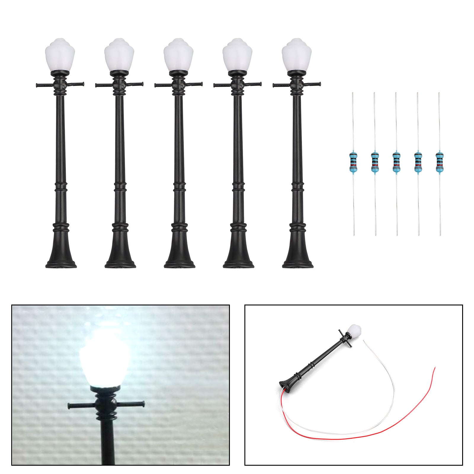 5/10 Uds LCX04 modelo farola ferroviaria luces de calle O escala LED