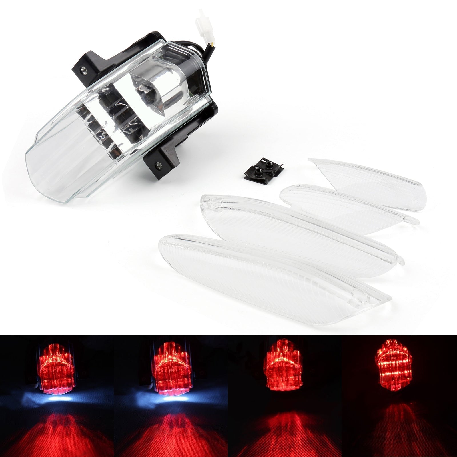 Feu arrière LED transparent avec clignotants pour Aprilia RSVR Factory RSV1000 générique