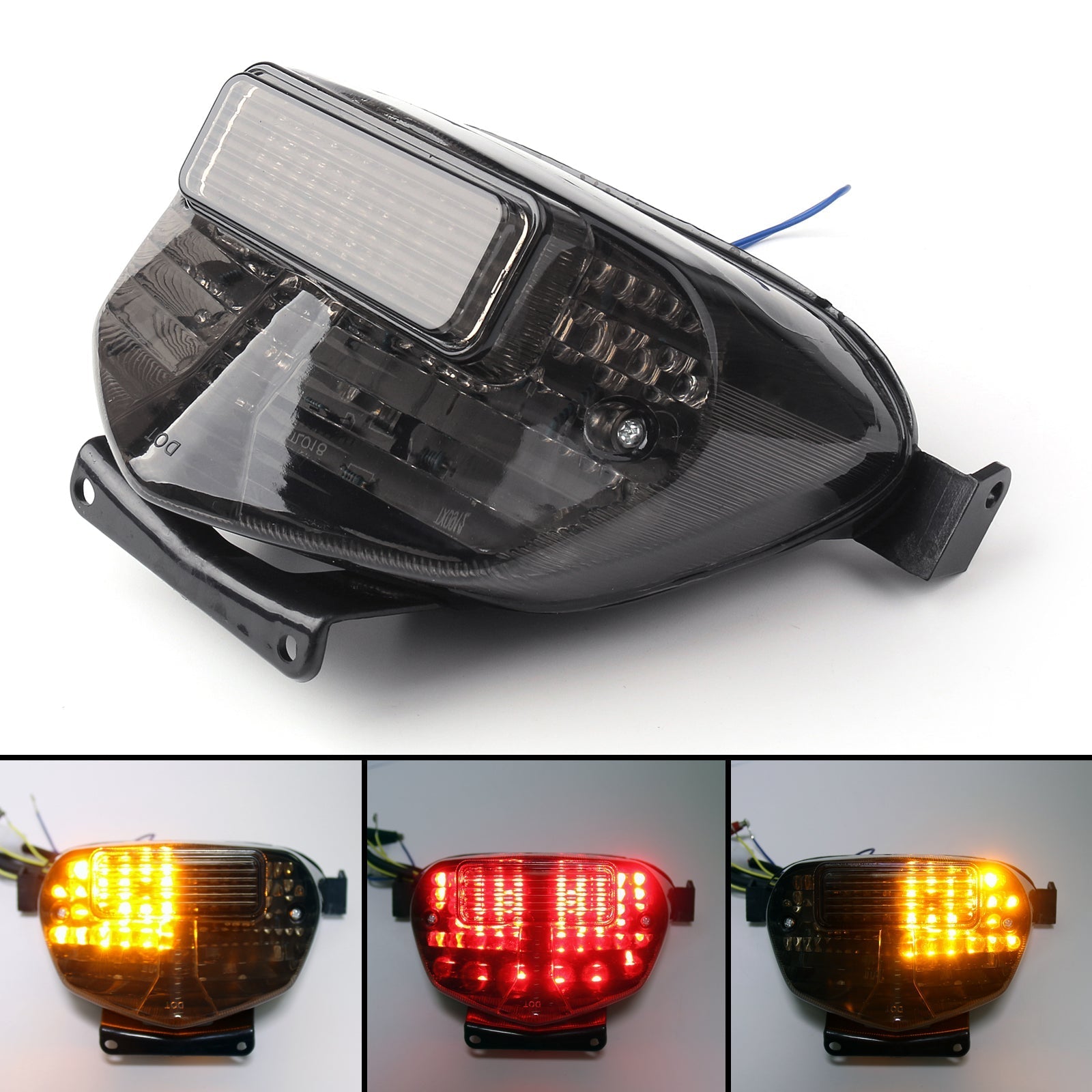 Feu arrière LED intégré pour Suzuki GSXR 600/750 (00-03) GSXR1000 (01-02) 2 couleurs générique