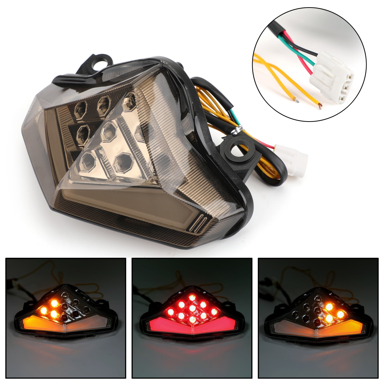 Clignotants de feu arrière LED intégrés pour Kawasaki ER-6 N/F (12-2014) 2 couleurs génériques