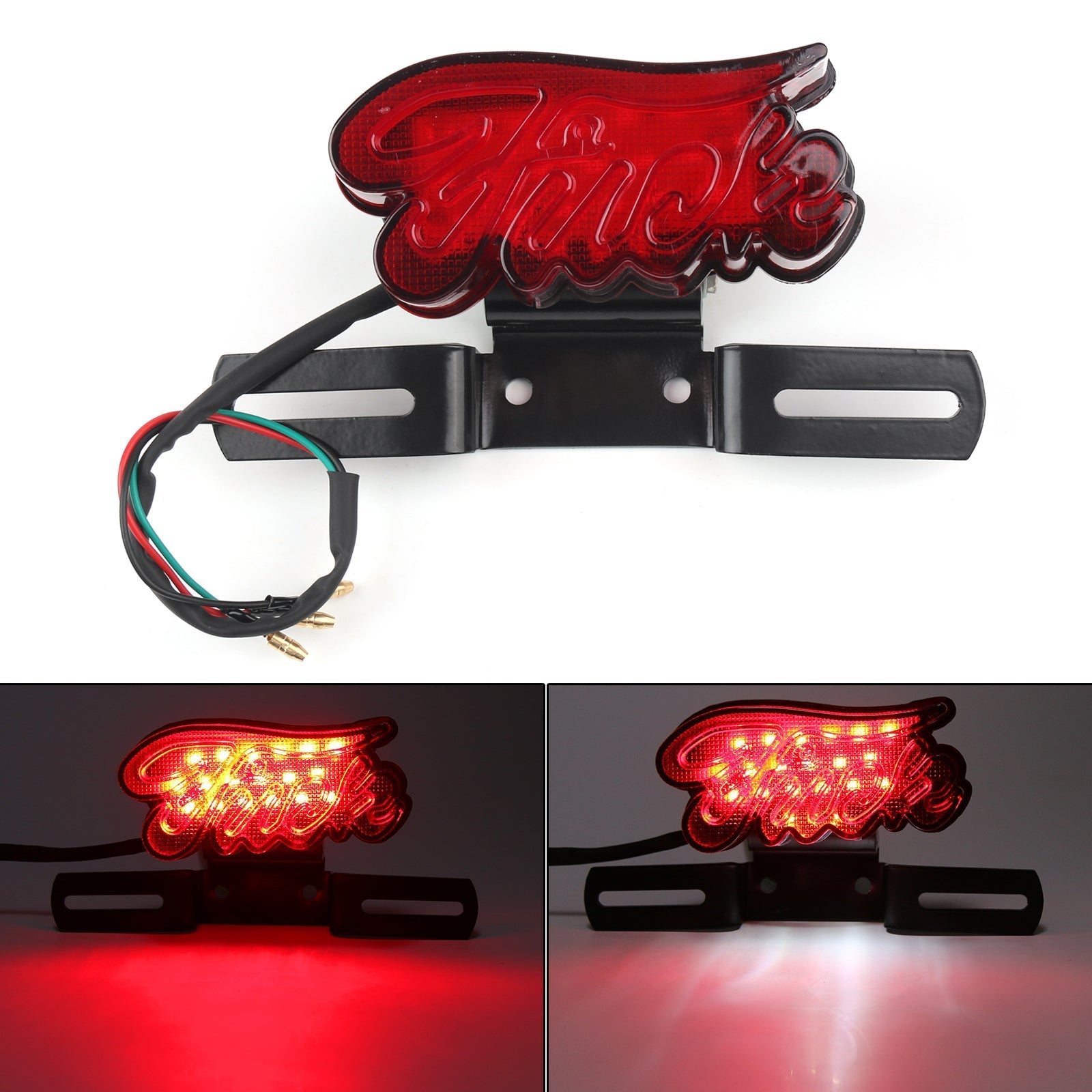 LED Brake Tail Light Running Lamp Plastic Housing For Harley Chopper
