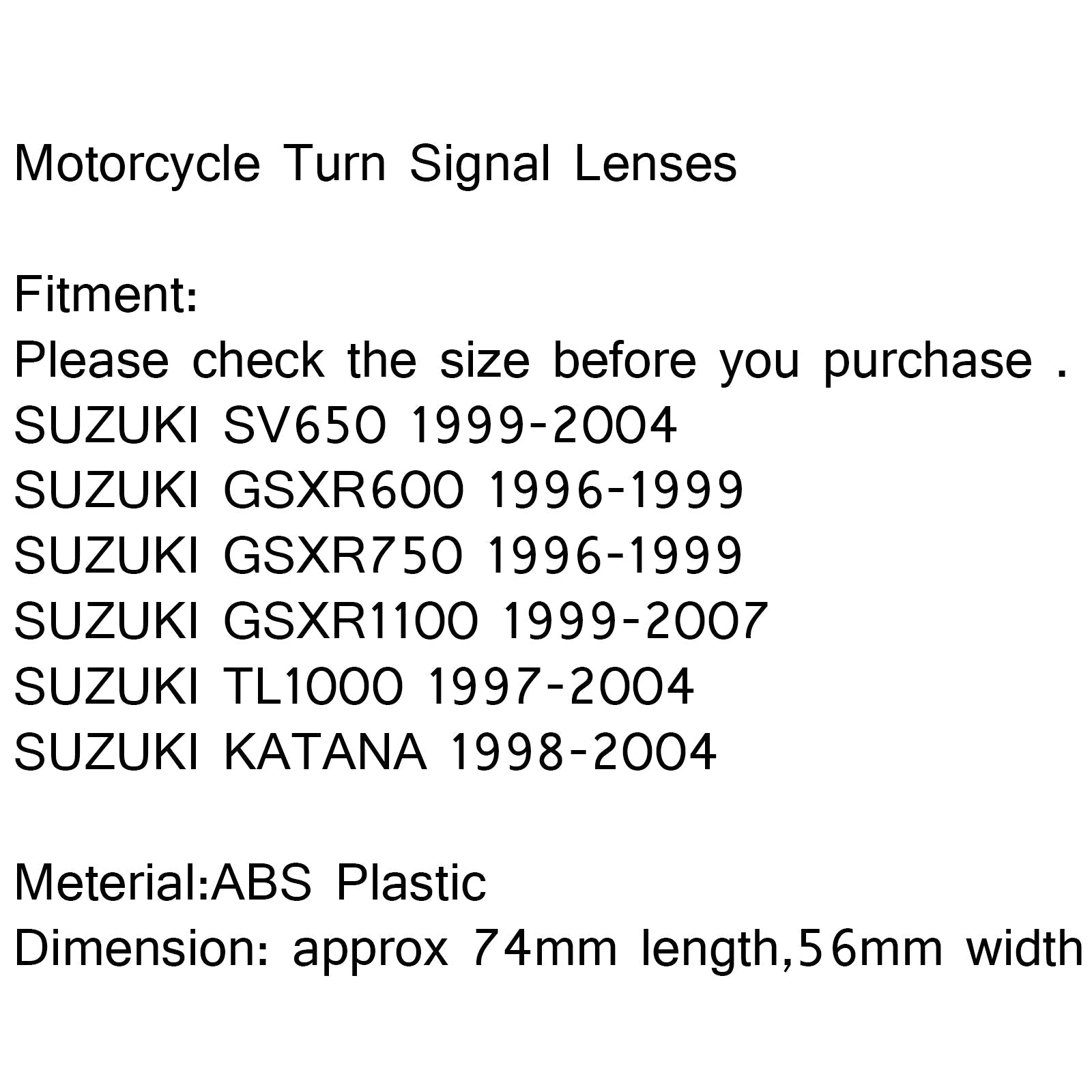 Lentilles de clignotants avant pour SUZUKI GSXR600/750 (96-99) SV650 GSXR1100 B générique