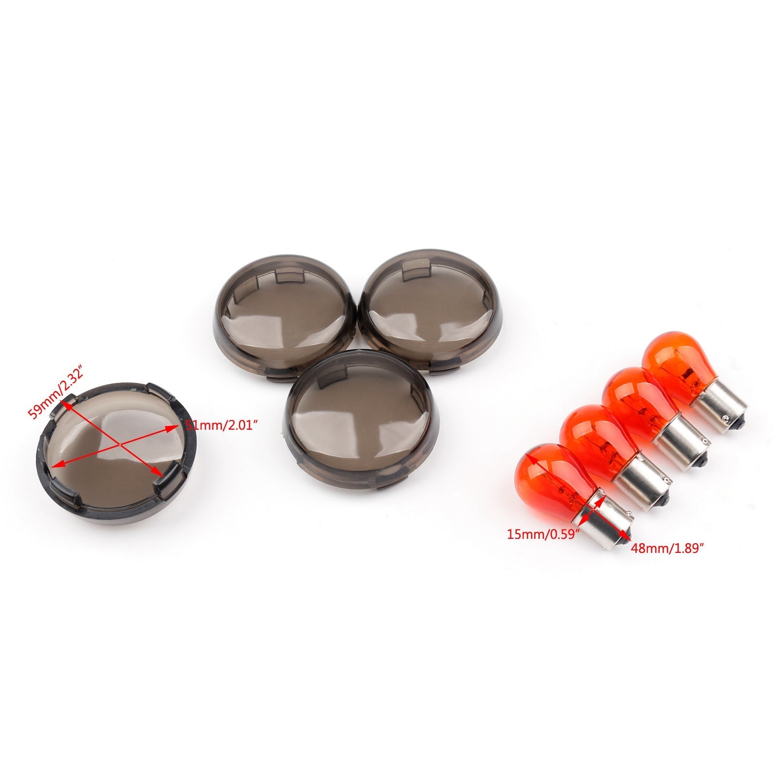 4 Uds cubierta de lente de señal de giro + bombillas para Harley XL 883 48 Sportster genérico