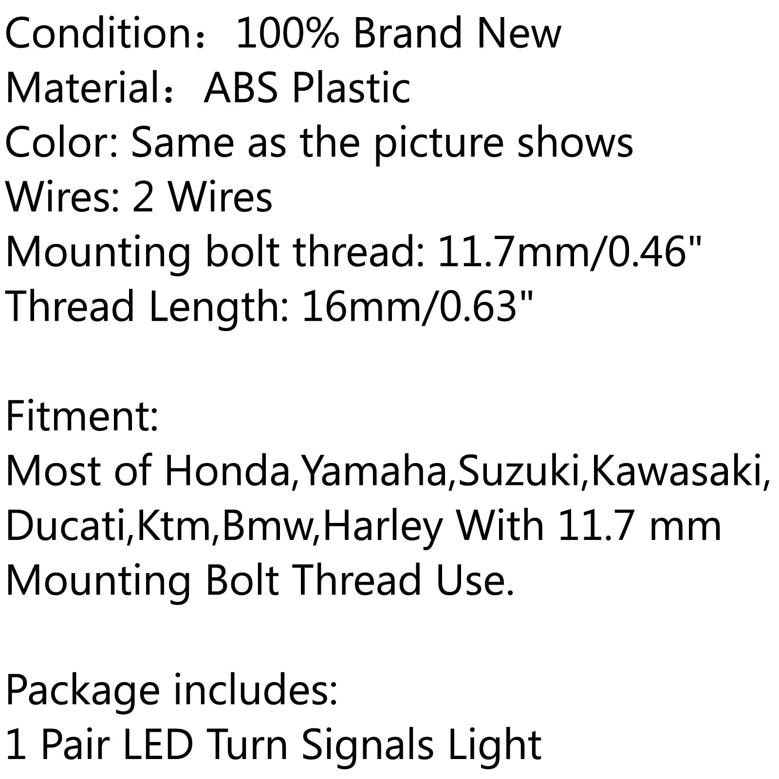 Clignotants Bullet Lights Moteur pour Kawasaki Vulcan 800 Yamaha Road Star Generic