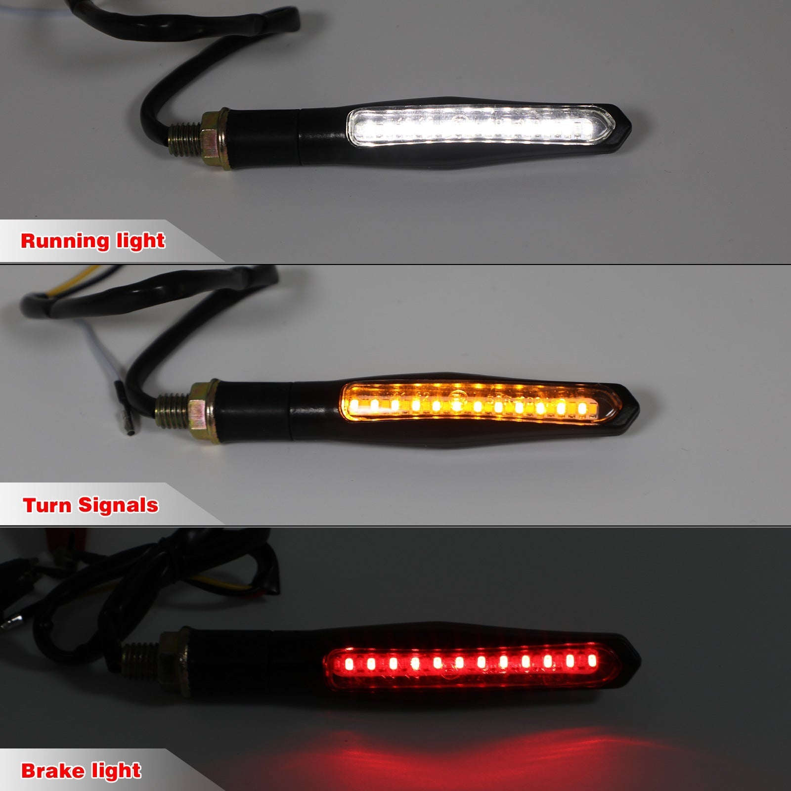 4x clignotants séquentiels LED clignotants de moto feux DRL lampe de frein générique