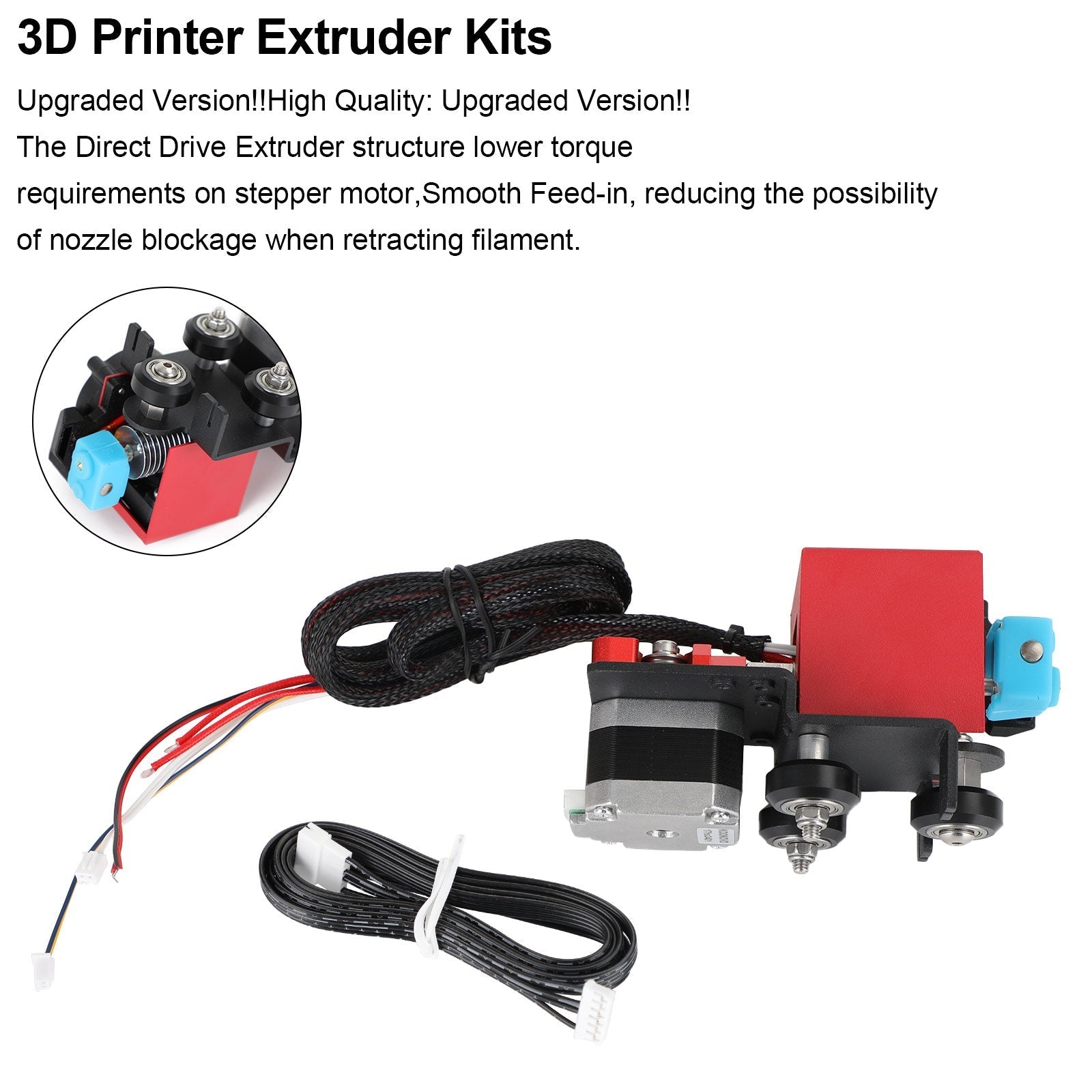 Ventilador de extrusor de turbo de la impresora 3D MK8 Direct Turbo Polea para CR-10 Ender3 12V/24V