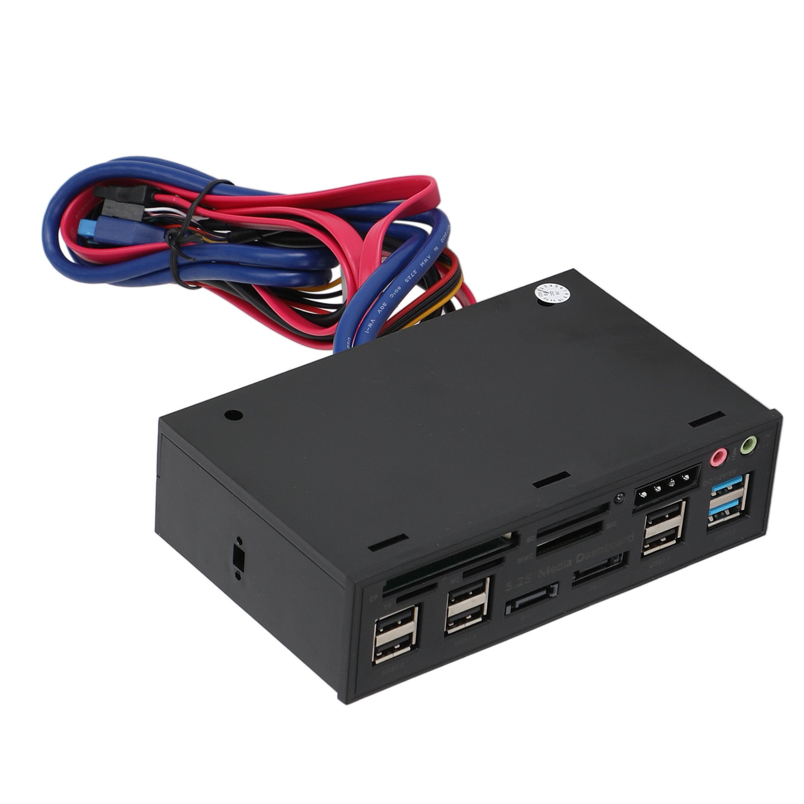 Lecteur de cartes USB3.0 5-en-1 Multifonctionnel 5,25" Hub d'extension du panneau avant