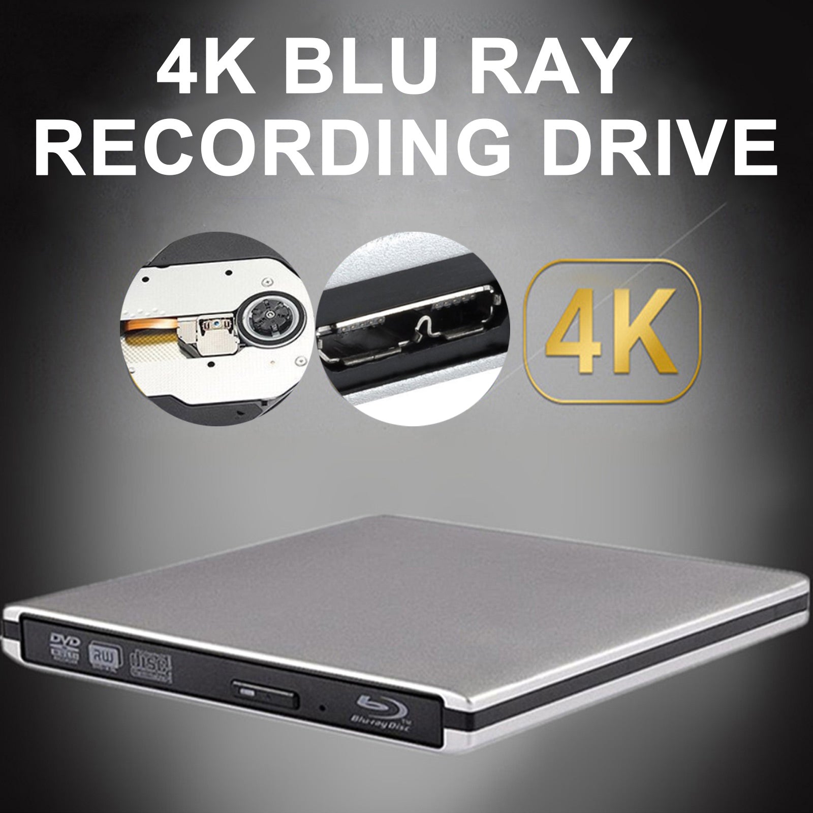 6X Blu ray Graveur USB Externe Super Slim BD DVD CD RW Disc Writer Movie Player