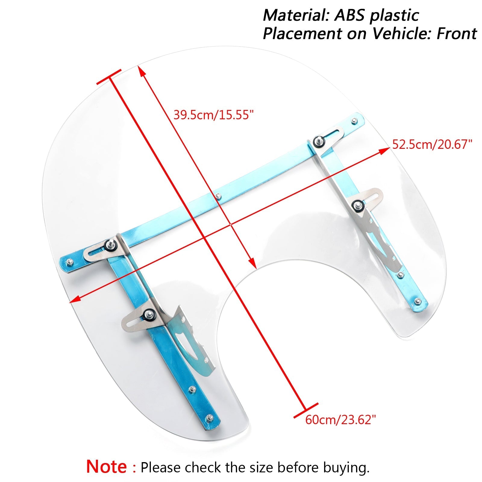 Pare-brise de pare-brise de fourche avant ABS pour Honda Kawasaki Harley Suzuki Yamaha générique