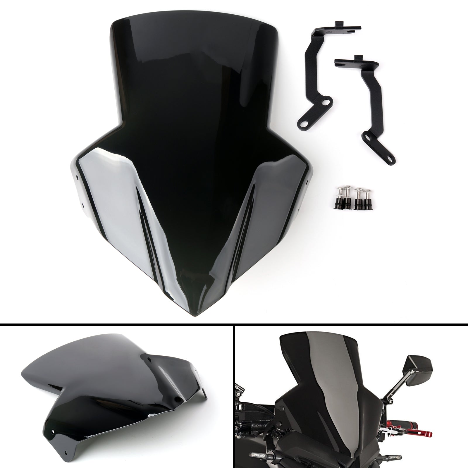 Bouclier de pare-brise en plastique ABS avec support pour Honda CB650F 2014-2017 générique