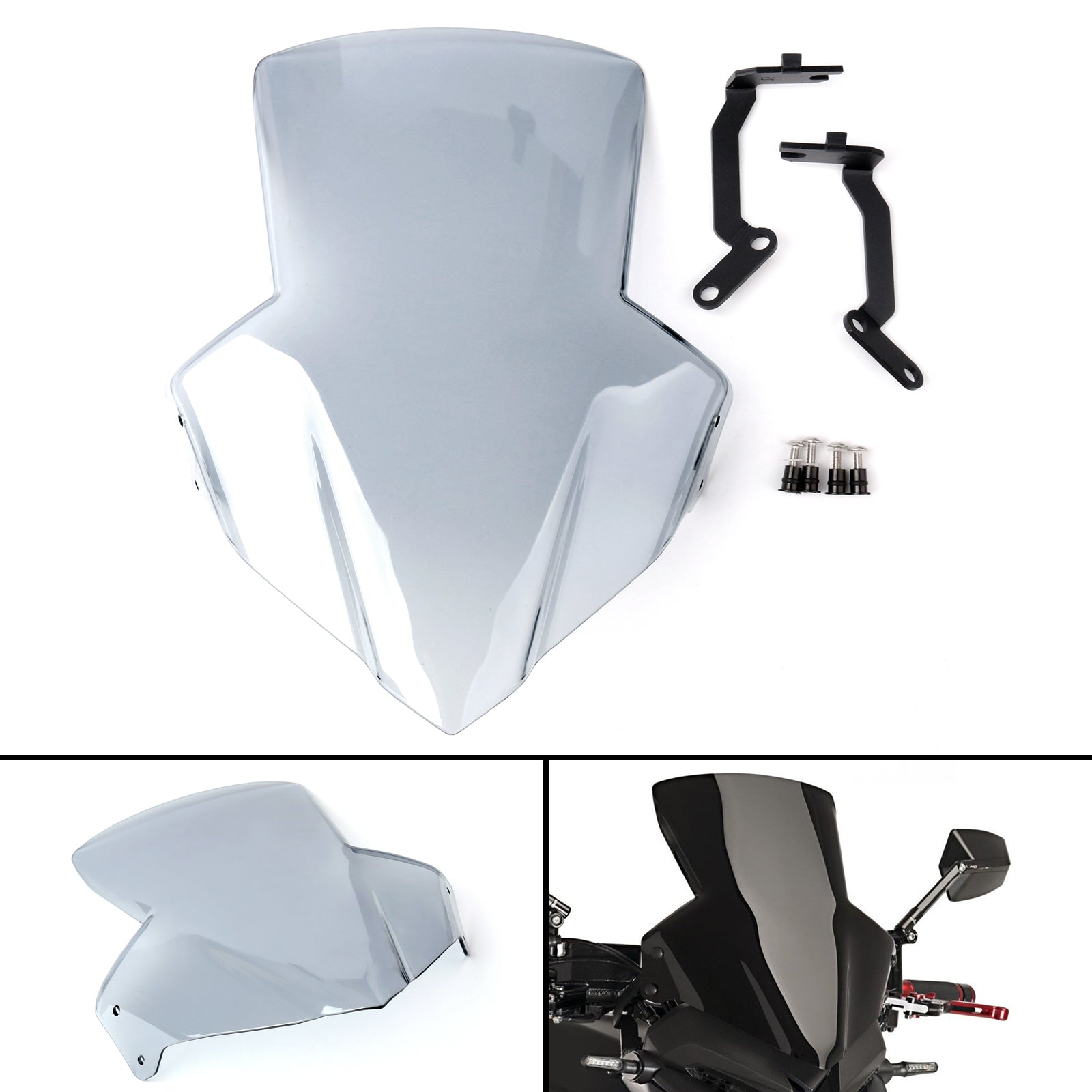 Bouclier de pare-brise en plastique ABS avec support pour Honda CB650F 2014-2017 générique