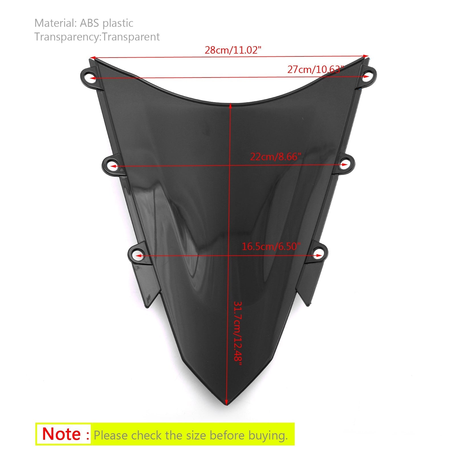 Pare-brise moto ABS 1 pièce pour Honda CBR500R 2016-2018 générique