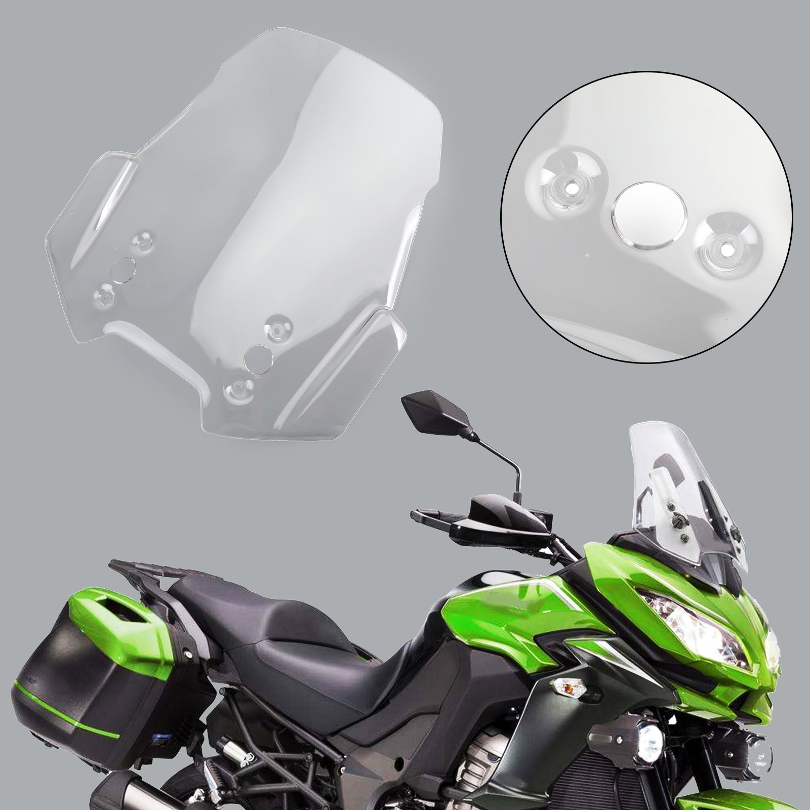 ABS Windshield Windscreen For Kawasaki 2015-18 Versys 650 1000 KLE650 KLZ1000