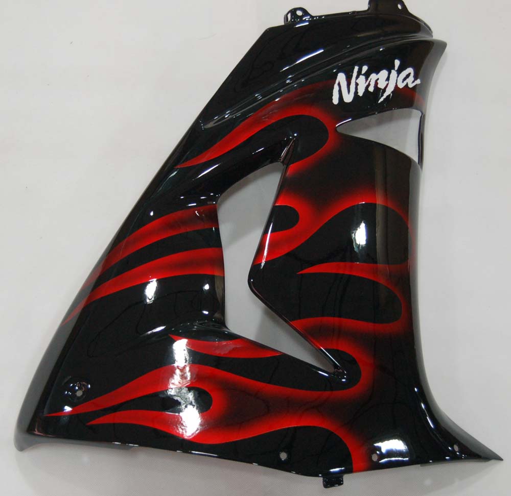 Carénages Amotopart 2006-2007 Kawasaki ZX 10R Black &amp; Red Flame Ninja Generic