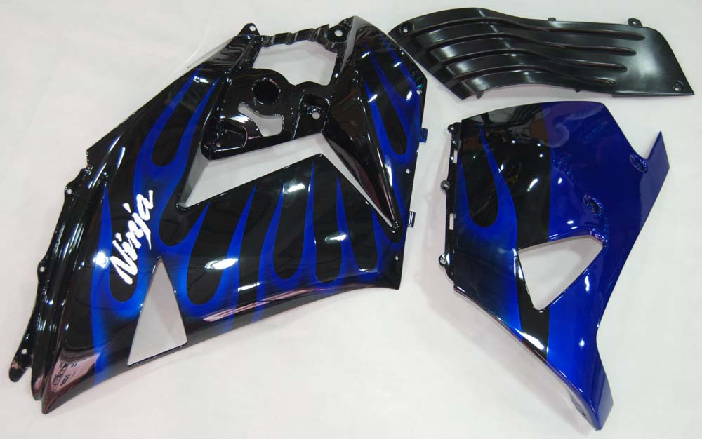 Amotopart Carenados 2006-2011 Kawasaki ZX14R Negro y Azul Llama Ninja Genérico
