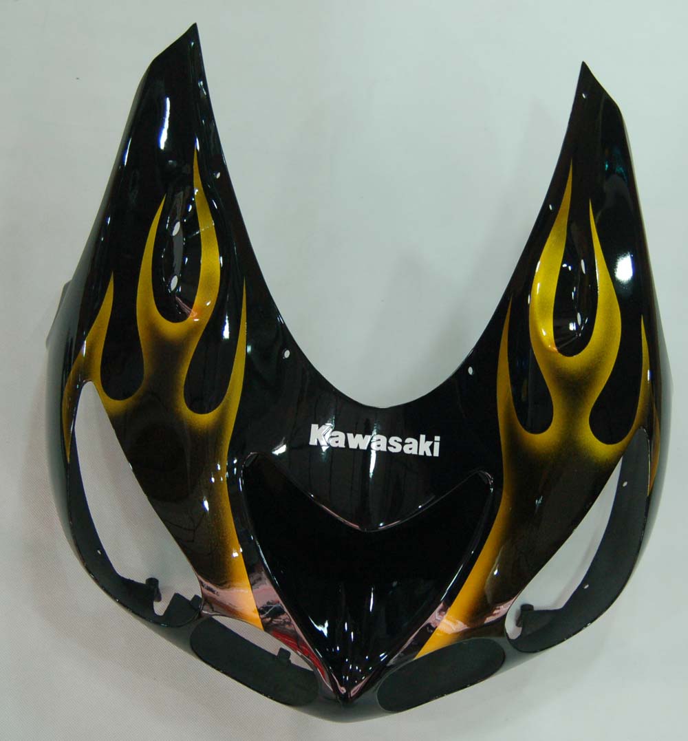Amotopart Carenados 2006-2011 Kawasaki ZX14R Black &amp; Gold Flame Ninja Generic