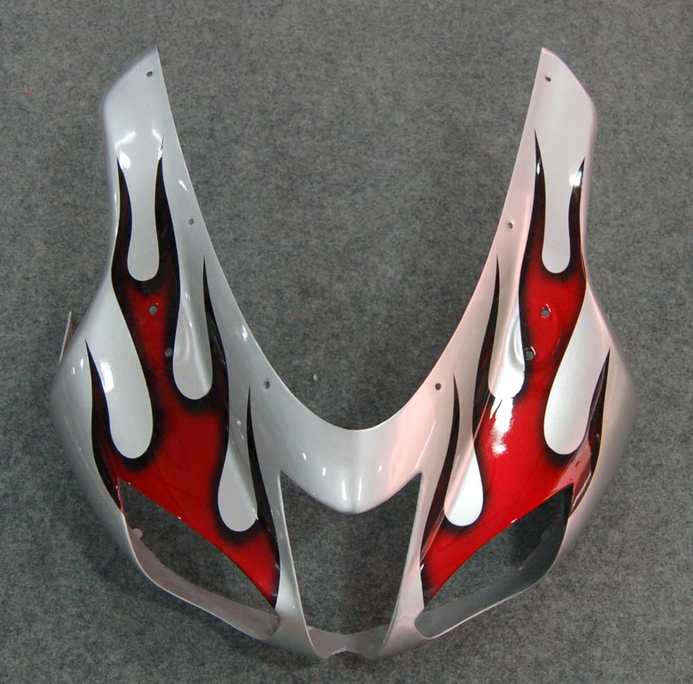 Carénages Amotopart 2007-2008 Kawasaki ZX6R ZX636 Silver &amp; Red Flame ZX6R Generic