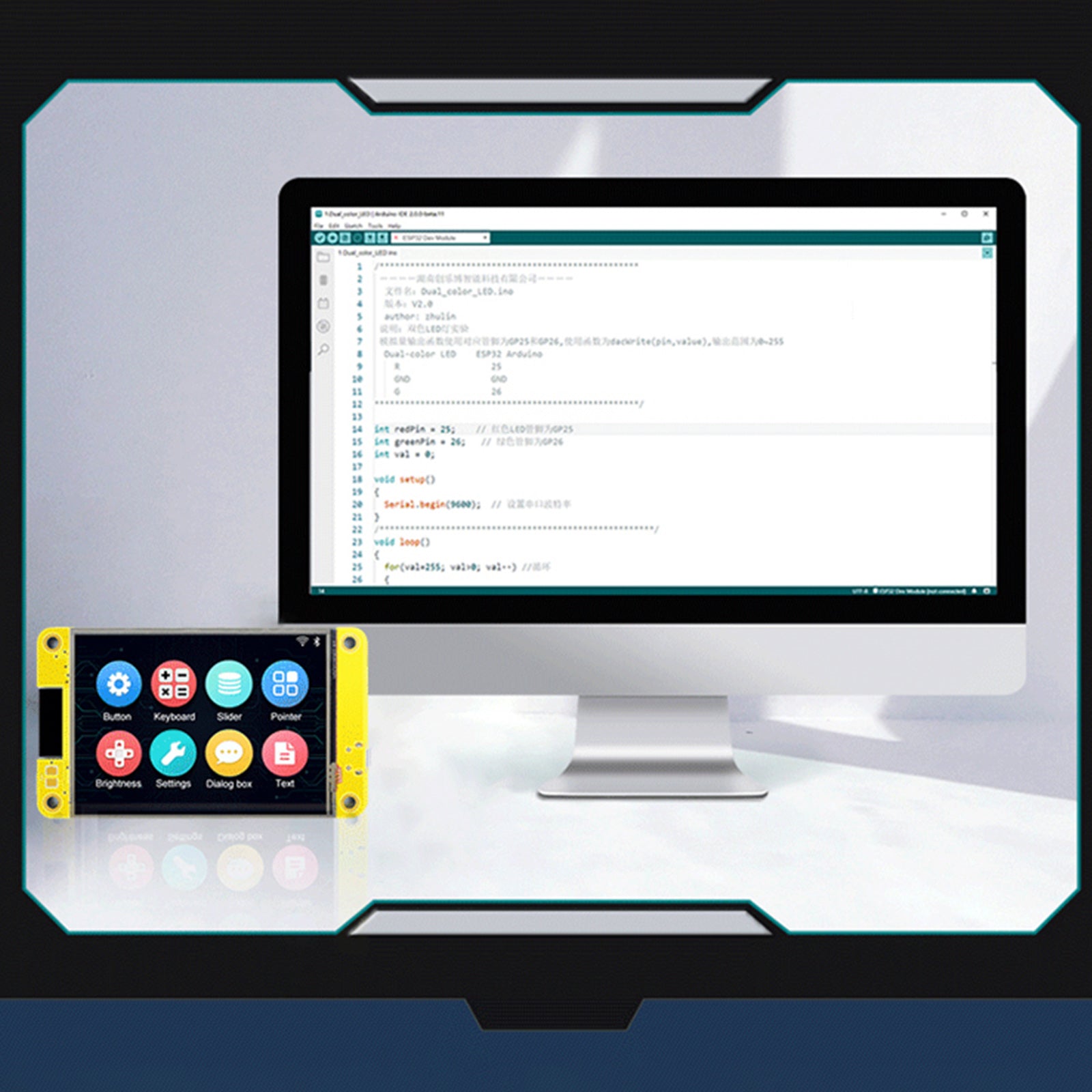 ESP32 WiFi Bluetooth-ontwikkelbord 2,8 "240 * 320 LVGL-aanraakscherm