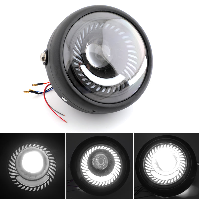 6.5'' Moto Phare Universel Bleu/Blanc LED Pour Café Racer Personnalisé Générique