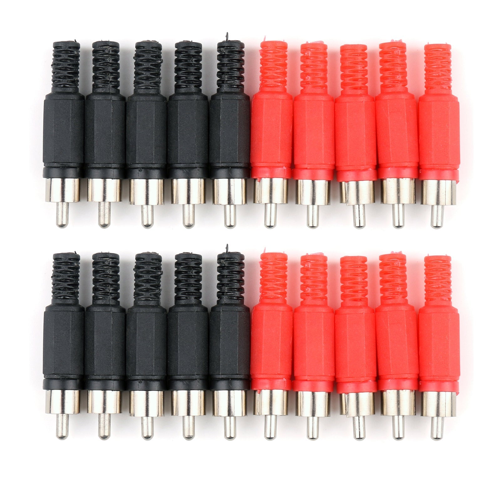 20 conectores de cable de audio tipo soldadura con enchufe RCA rojo y negro