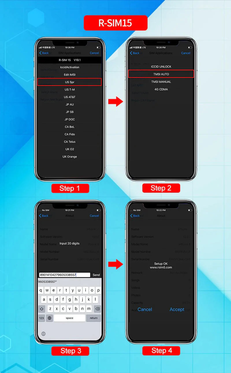 Mise à niveau de la carte de déverrouillage RSIM-15 Nano pour iPhone 13 Pro X XS Max 8 iOS 14.7