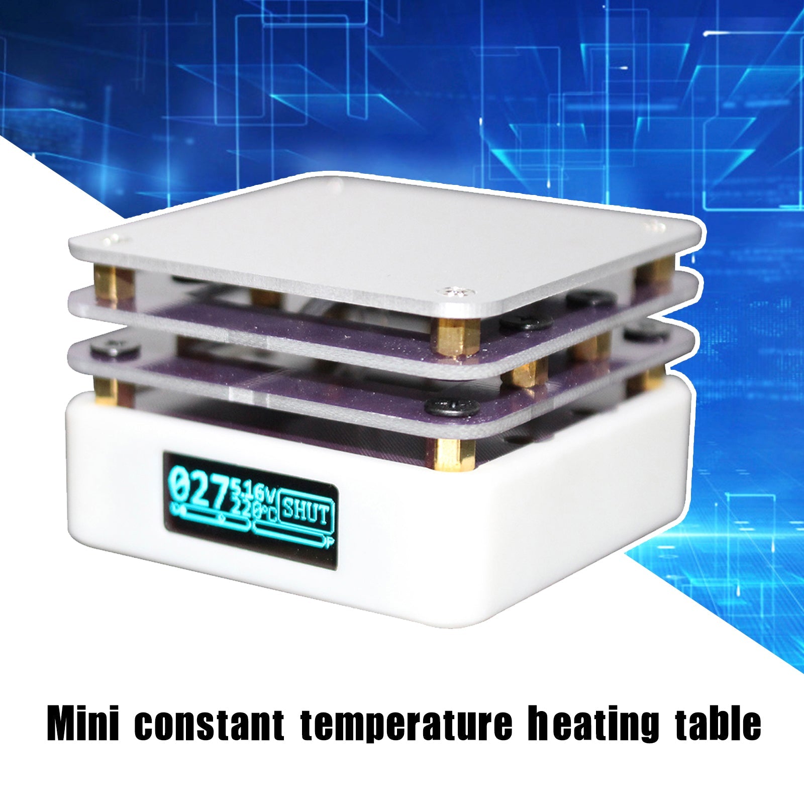 Mini placa caliente PCB soldadura pantalla LCD estación de calefacción de soldadura 65W