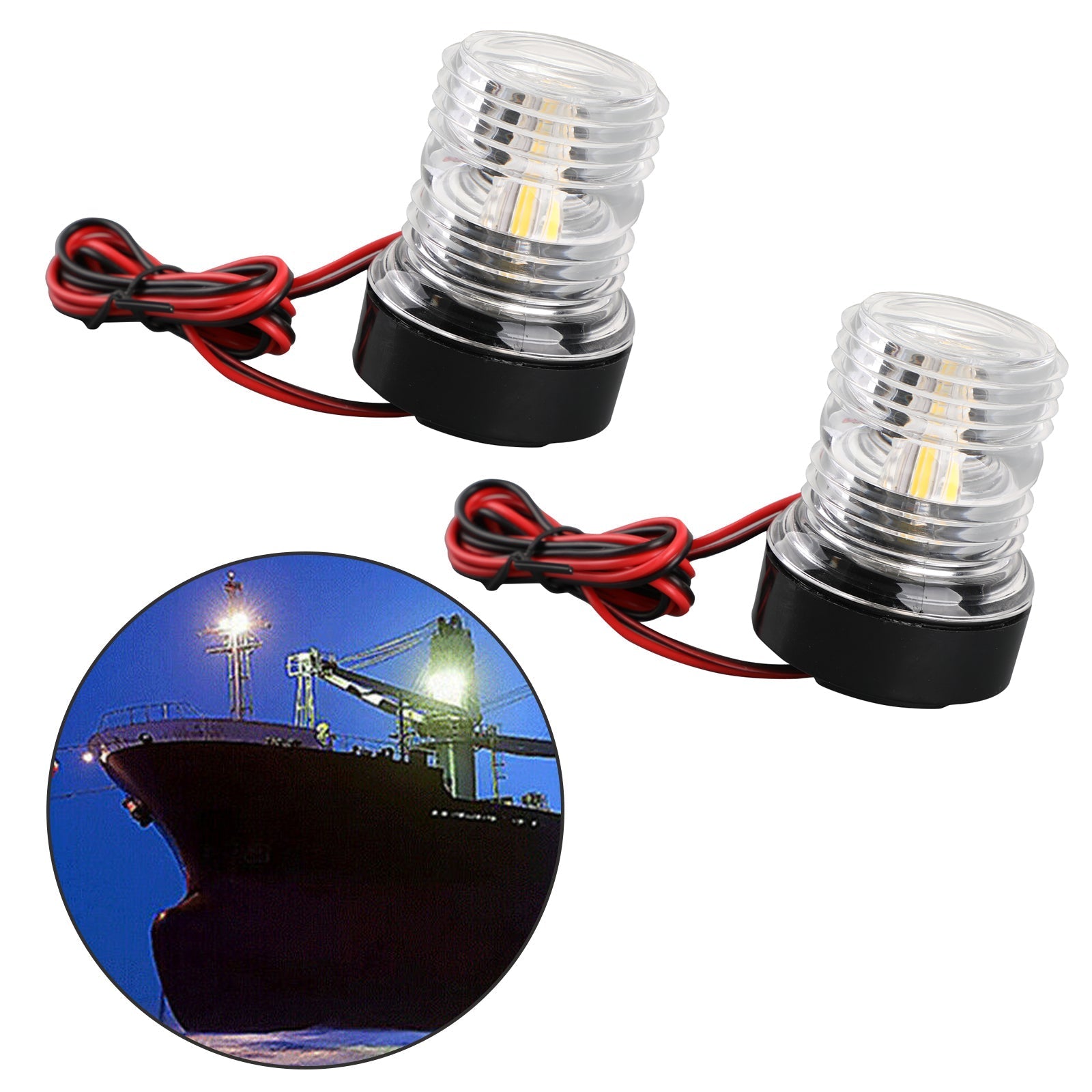 Lampe ronde de navire d'ancre de lumière de signal de navigation de 2 12V LED pour le yacht marin de bateau