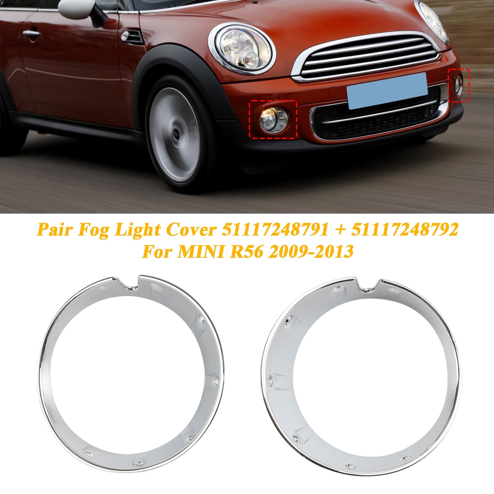 Cornice del coperchio della lampada fendinebbia del paraurti anteriore per Mini Cooper R55 R56 R57 R58 R59