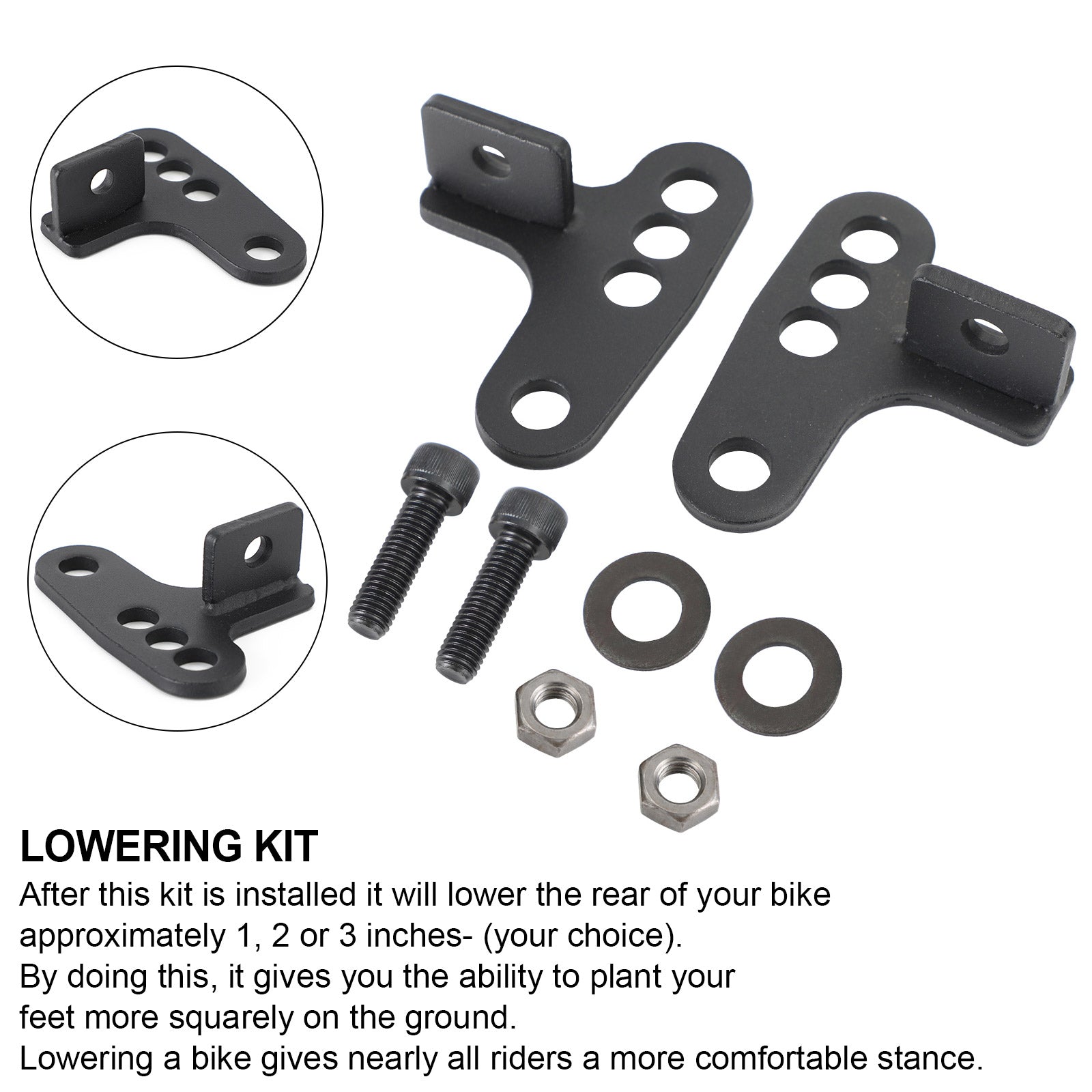 Kit de caída de eslabones de descenso traseros ajustables de 1-3 "para Sportster XL883 1200 1988-1999 Genérico