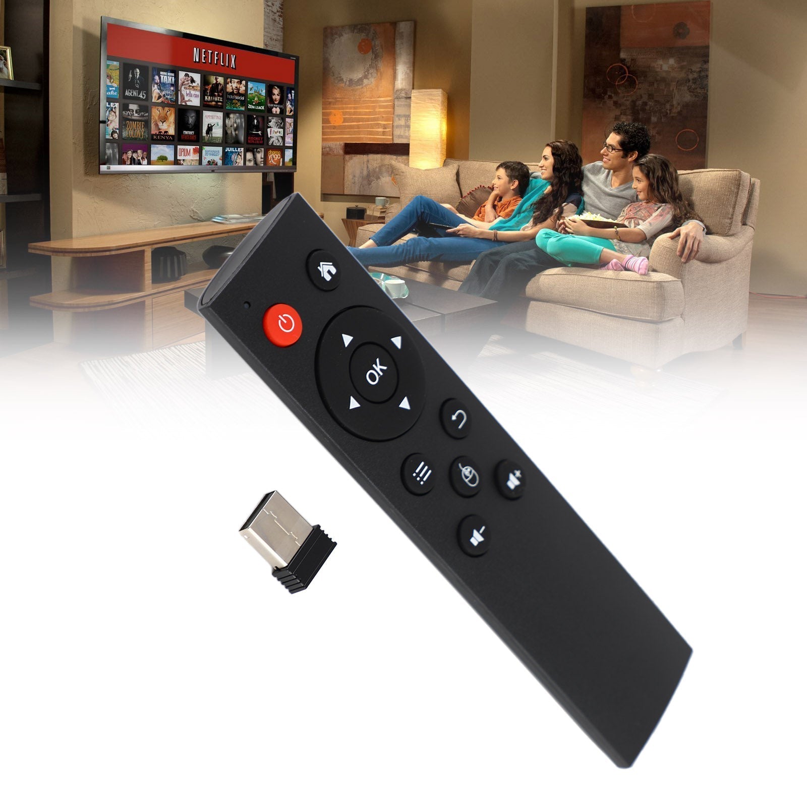 2.4G USB Mini Air Mouse teclado inalámbrico teledirigido para Android TV box PC